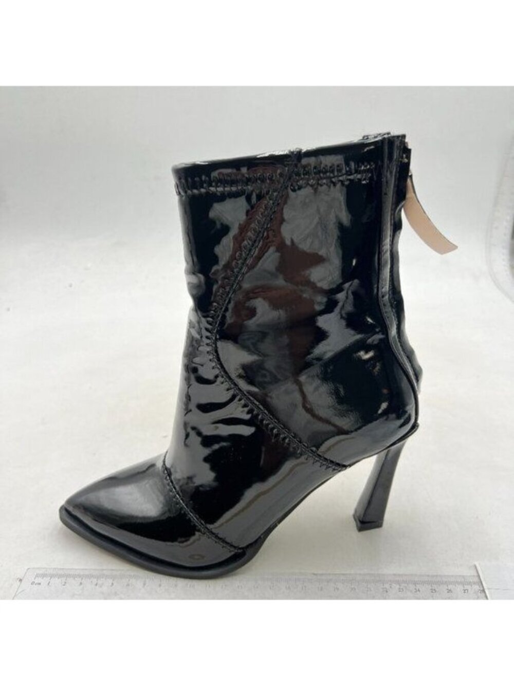 Women Closed Pointed Toe Ankle Boots High Stiletto Heel Short Bootie Black